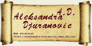 Aleksandra Đuranović vizit kartica